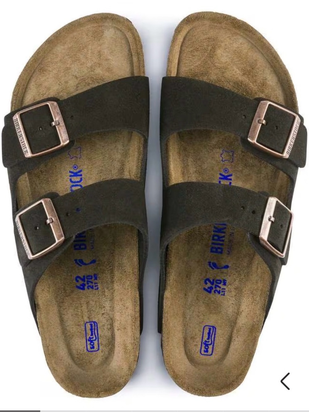 Birkenstock Arizona Sandals in Mocha Dark Brown Suede Narrow Soft Footbed 40